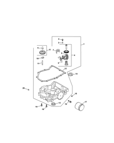 Kohler Cv730-3130 Oil Pan And Lubrication Diagram and Parts List for L48-KH (53AH8CTB050-25HP)(2011) Cub Cadet Lawn Tractor